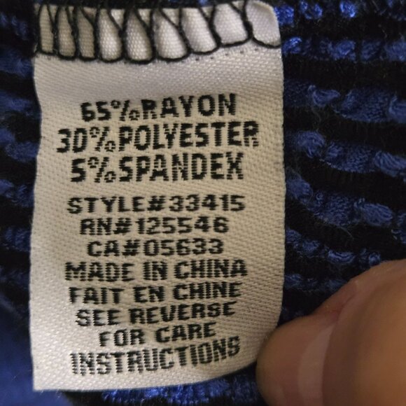 Habitat Black Blue Textured Wise 3/4 Sleeve Button Detail Lagonlook Top Size XL - Picture 6 of 6